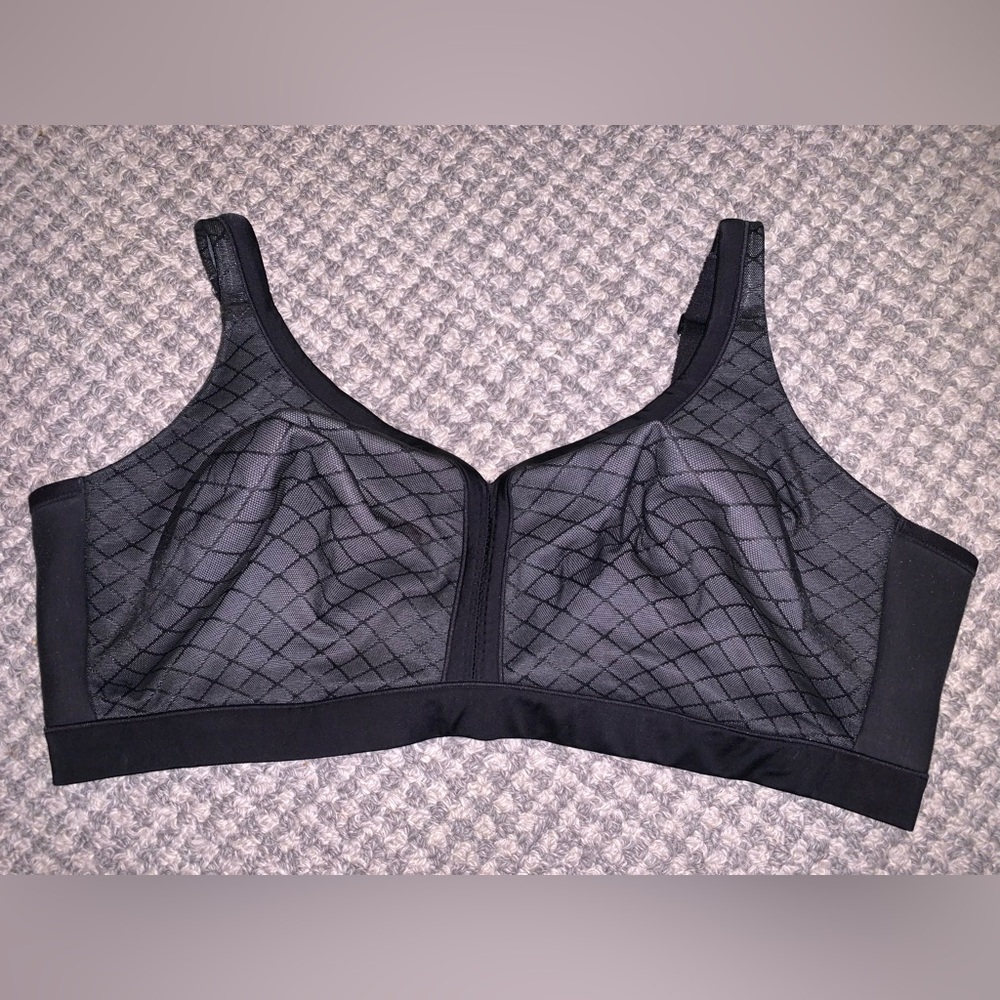 Gently Used! Cacique Black Unlined Full Coverage No-Wire Bra size 46F